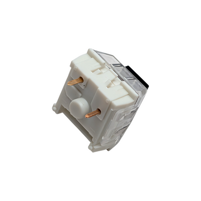 Kailh Box Black linear switch underside showing the copper contact pins and durable nylon housing.