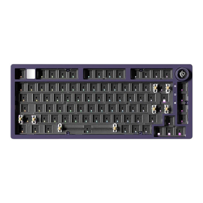 LEOBOG HI75C WIRELESS Mechanical keyboard purple frame without keycaps on a white background