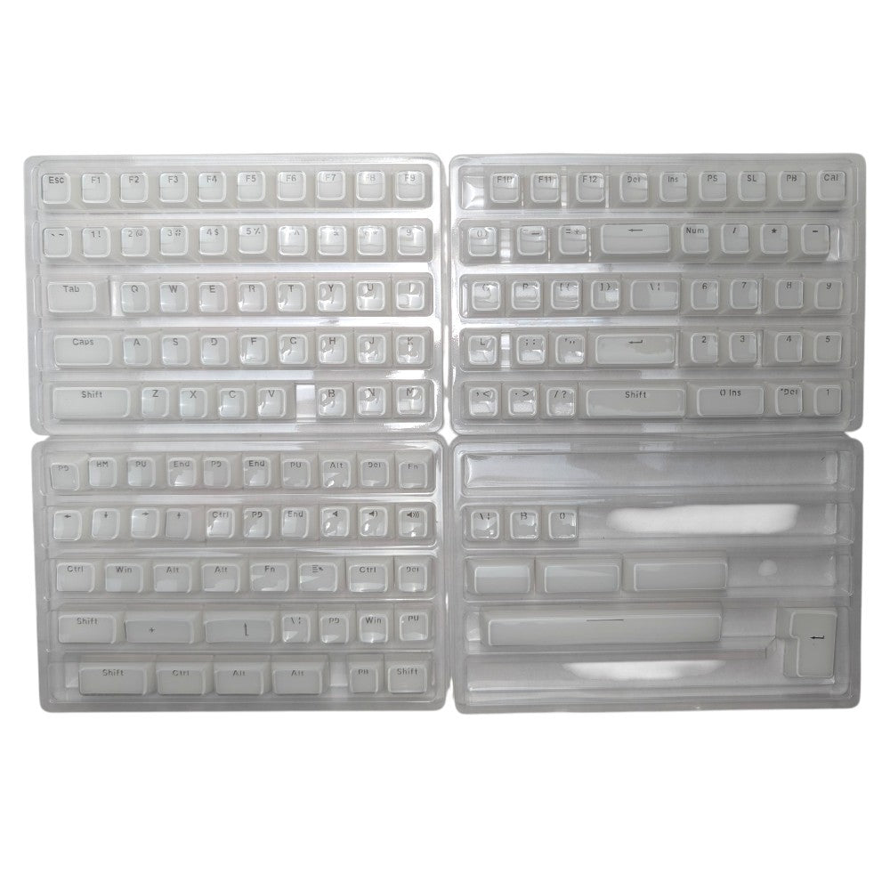 "Like Glass" RGB Shine Through Clear Keycap Set top view