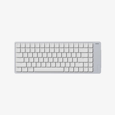 A minimalist wireless keyboard in white and light gray, shown from a top-down perspective on a light gray background. The brand name 'LIFETEK' is visible on the right edge.