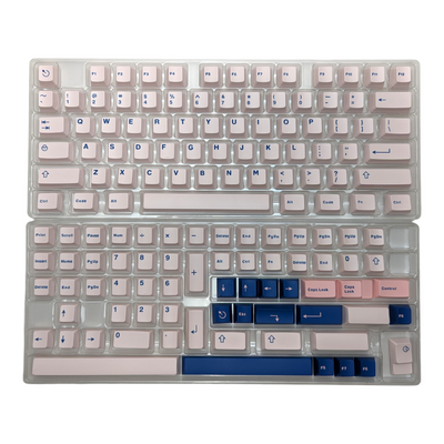 Man O' War Blue on Pale Pink ABS Cherry MX Keycap Set for mechanical keyboard keyboards