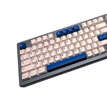 Man O' War Blue on Pale Pink ABS Cherry MX Keycap Set for mechanical keyboard keyboards