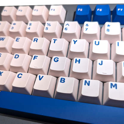 Man O' War Blue on Pale Pink ABS Cherry MX Keycap Set for mechanical keyboard keyboards