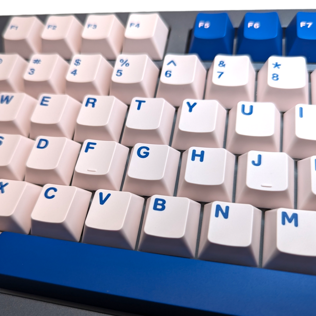 Man O' War Blue on Pale Pink ABS Cherry MX Keycap Set for mechanical keyboard keyboards