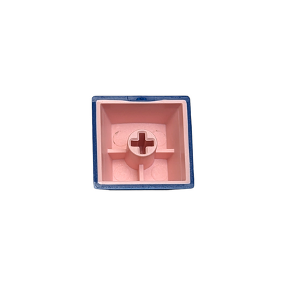 Man O' War Blue on Pale Pink ABS Cherry MX Keycap Set for mechanical keyboard keyboards