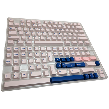 Man O' War Blue on Pale Pink ABS Cherry MX Keycap Set for mechanical keyboard keyboards