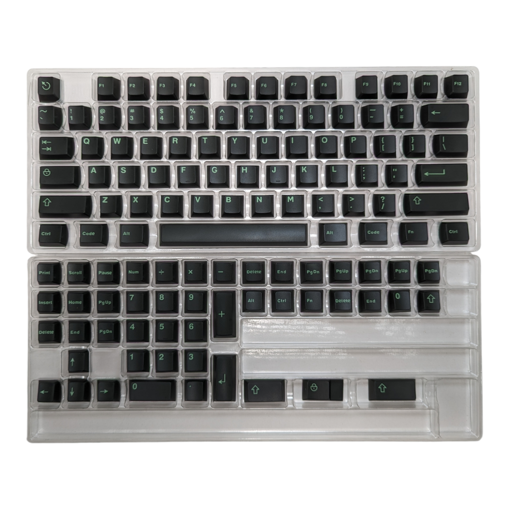 Dark Mantis Green on Black (TK-GOB) ABS Cherry MX Keycap Set (121 pcs)