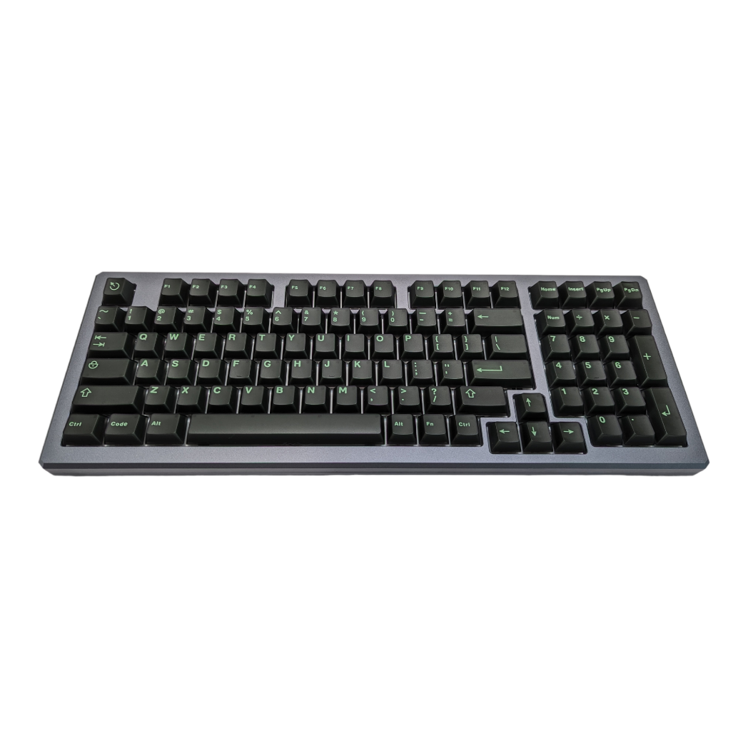 Dark Mantis Green on Black (TK-GOB) ABS Cherry MX Keycap Set (121 pcs)