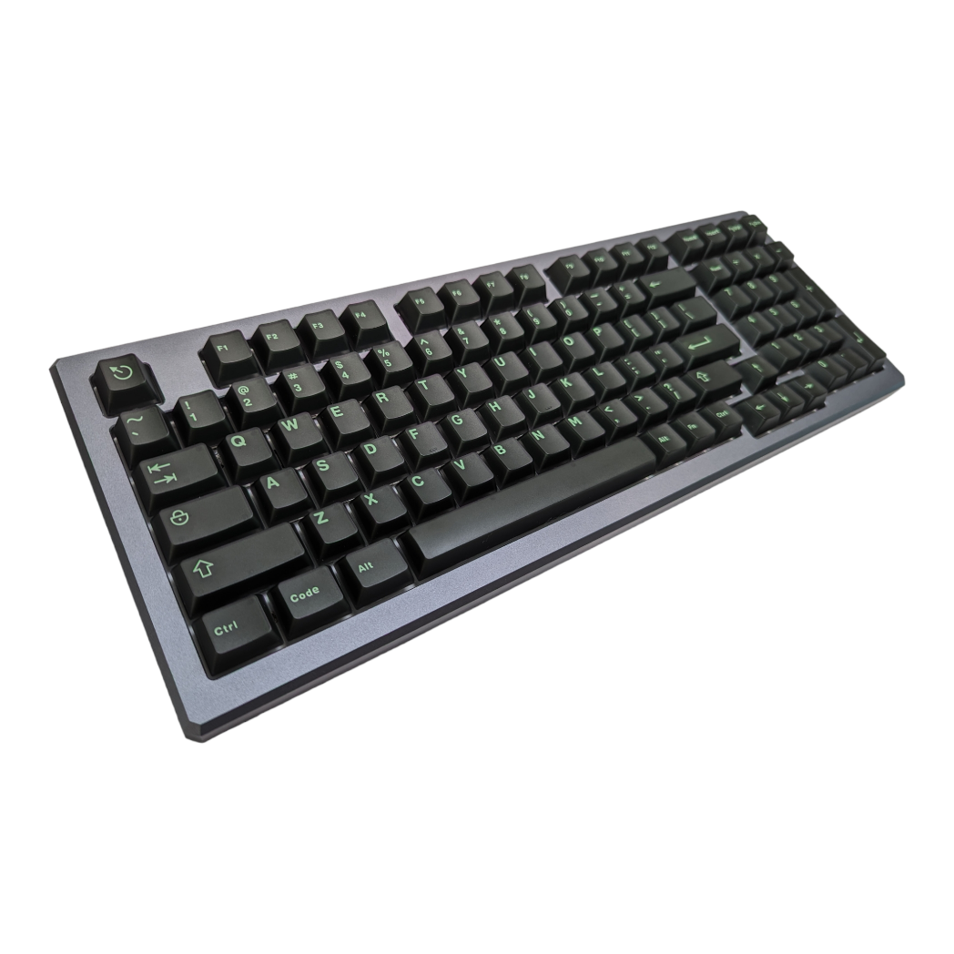 Dark Mantis Green on Black (TK-GOB) ABS Cherry MX Keycap Set (121 pcs)