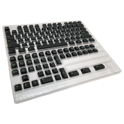 Dark Mantis Green on Black (TK-GOB) ABS Cherry MX Keycap Set (121 pcs)