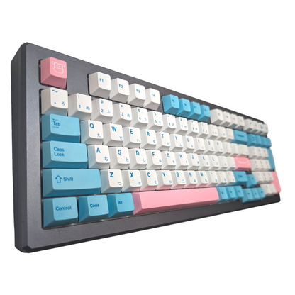 Pink and Blue Milk Cow PBT Cherry MX Keycap Set ( 140pc )