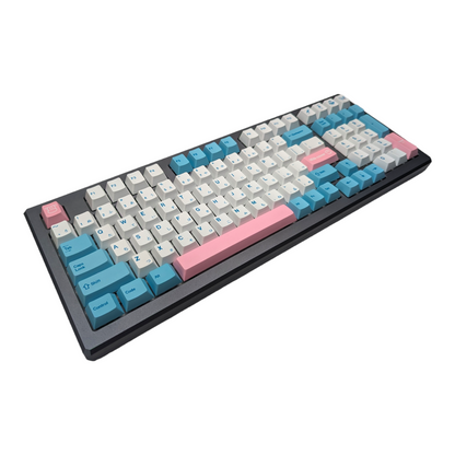 Pink and Blue Milk Cow PBT Cherry MX Keycap Set ( 140pc )