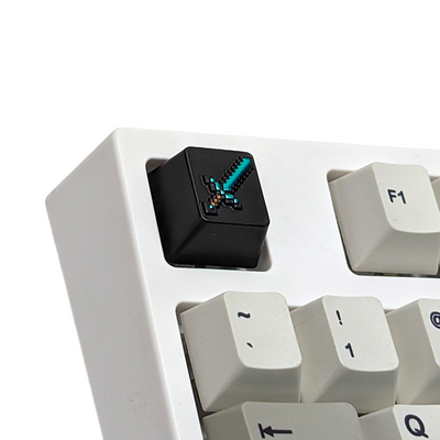 Minecraft Diamond Sword Metal Keycap