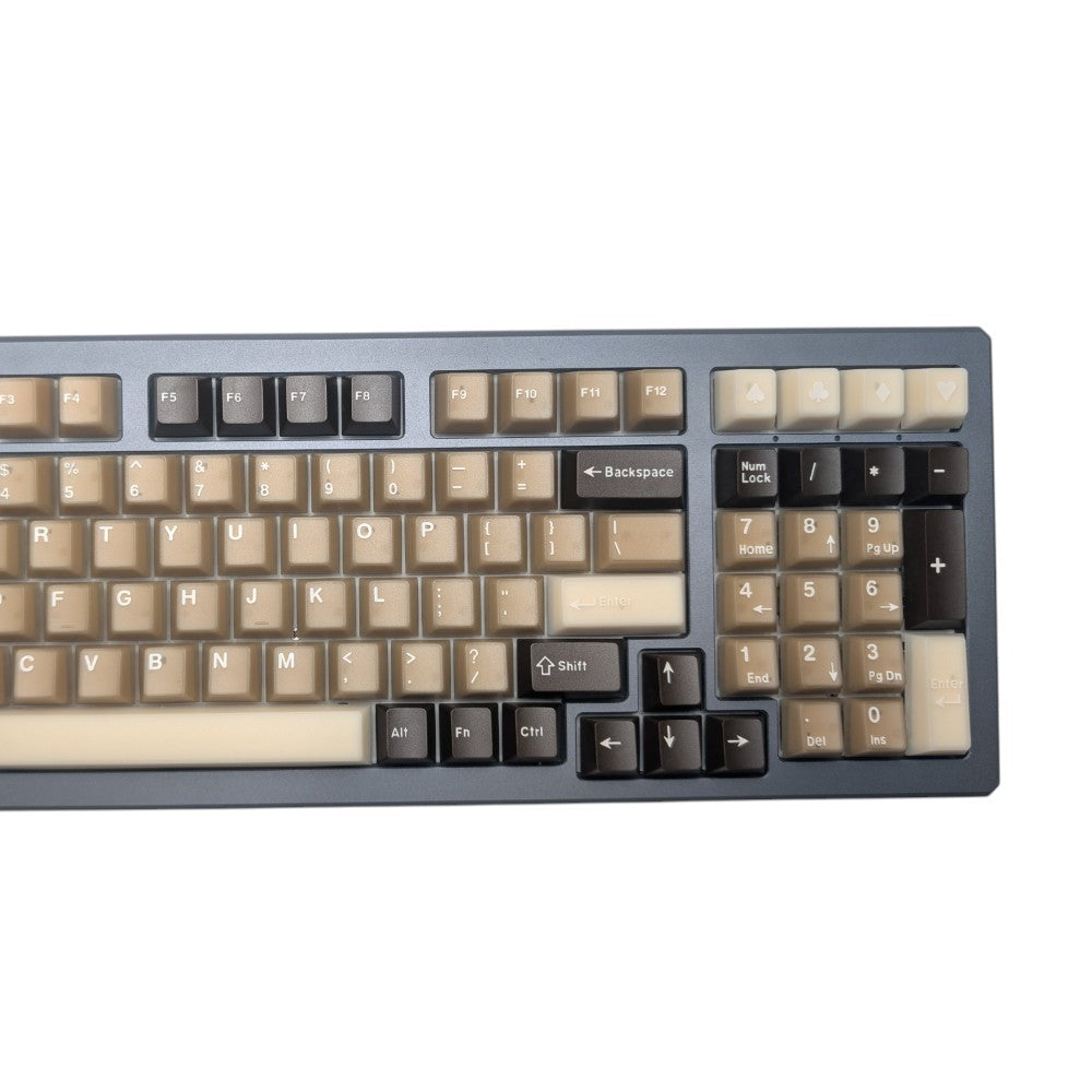 Mocha Marshmallow ABS Doubleshot Cherry MX Keycap Set  up close