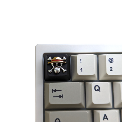    One piece anime skull pirate keycap keycaps metal keyboard keyboards artisan onepiece