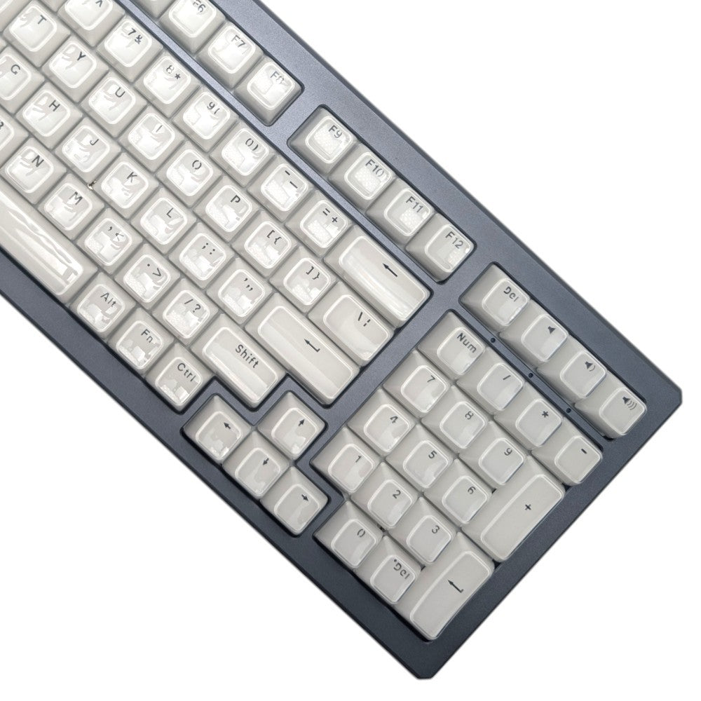 "Like Glass" White CSA Shine Through ABS Keycap Set