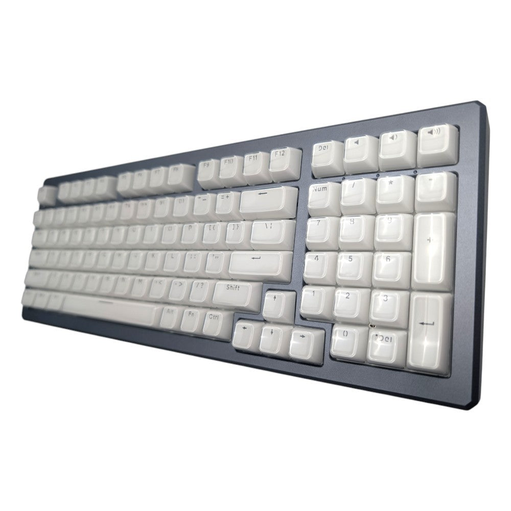 "Like Glass" White CSA Shine Through ABS Keycap Set