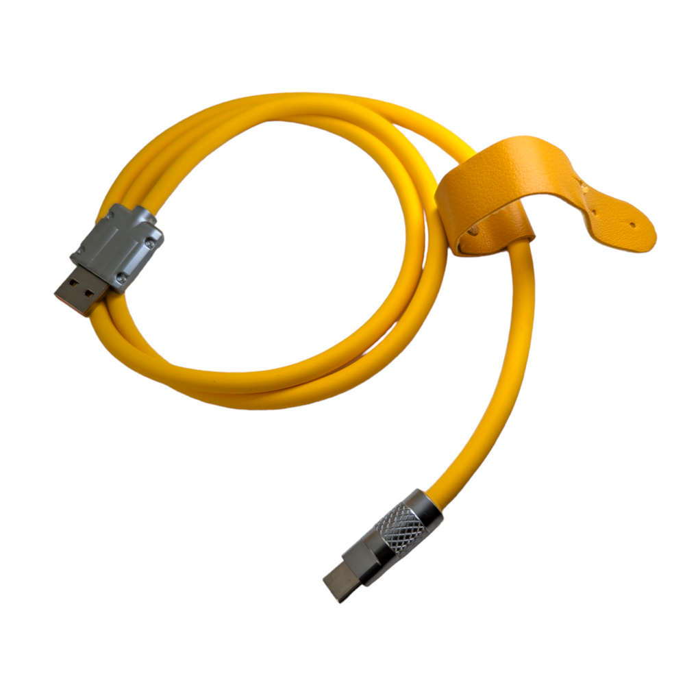 USB-A to USB-C 100w Tangle Free Silicon Cable – Thock King
