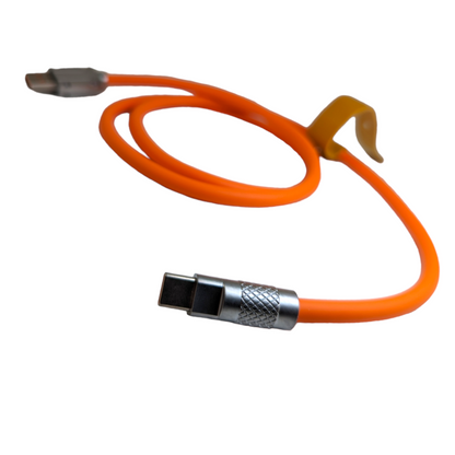 USB-A to USB-C 100w Tangle Free Silicon Cable