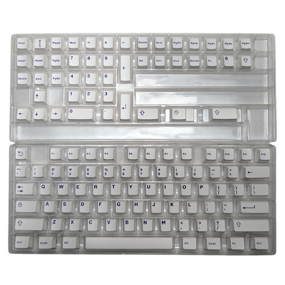 Styled shot of Polar Purple white and purple keycaps, perfect for a custom setup
