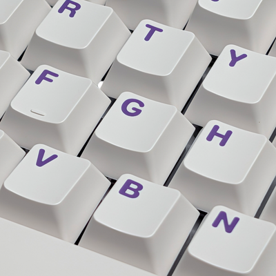 Mechanical keyboard featuring Polar Purple keycaps, emphasizing premium aesthetic and design.