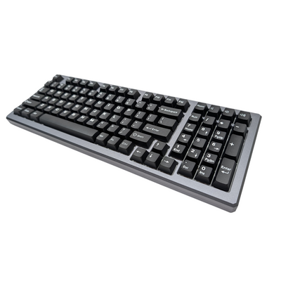 High-contrast white on black aesthetic keycaps