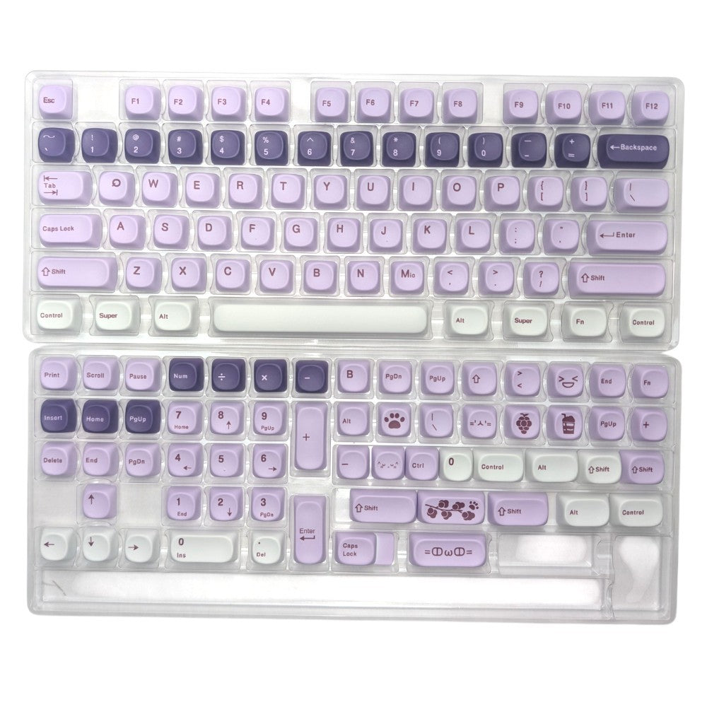 Purple Grapeline MOA PBT Keycap Set mechanical keyboard  full view