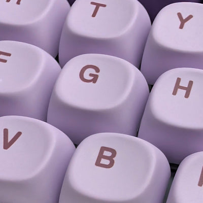 Purple Grapeline MOA PBT Keycap Set mechanical keyboard  up close