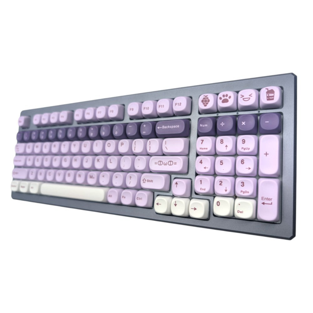 Purple Grapeline MOA PBT Keycap Set mechanical keyboard  up close