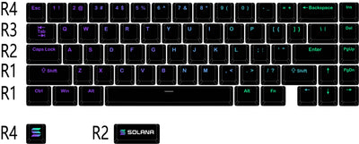 Solana X Thock King TK65 Pro Custom 65% Aluminum Wireless Mechanical Keyboard keycaps