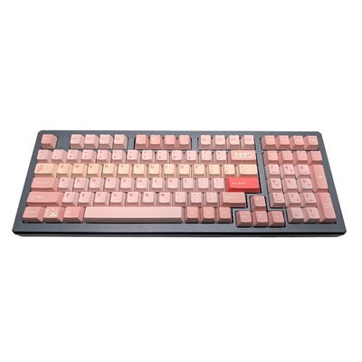 Image gallery view displaying multiple keyboard and keycap variations including the pink set.
