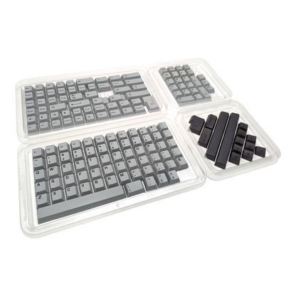 Wet Cement Black on Gray (TK-BOG) PBT Cherry MX Keycap Set (158 pcs)