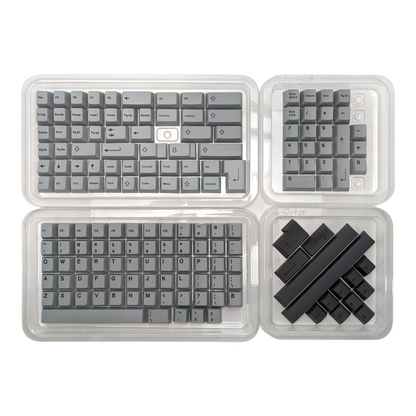 Wet Cement Black on Gray (TK-BOG) PBT Cherry MX Keycap Set (158 pcs)