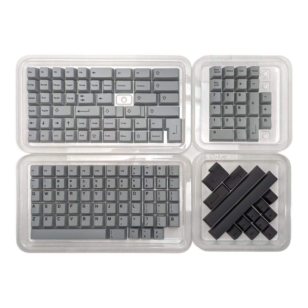 Wet Cement Black on Gray (TKBOG) PBT Cherry MX Keycap Set (158 pcs