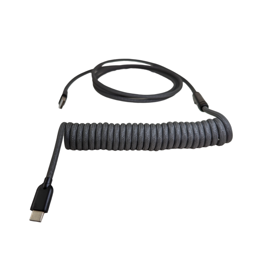Thock king mini xlr braided coiled cable mechanical keyboards gray