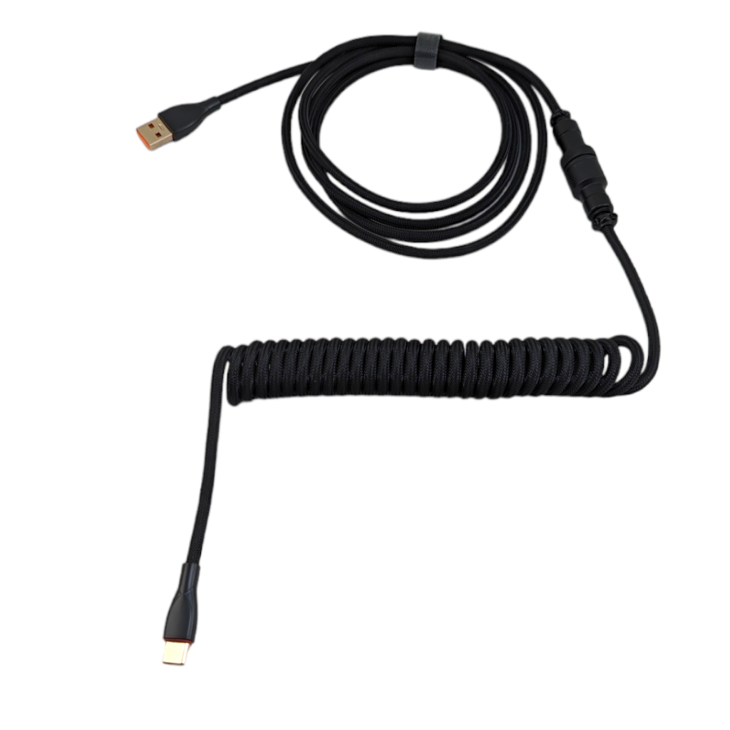 Thock king usb coil cable custom mechanical keyboards usbc usba a c keyboard  black