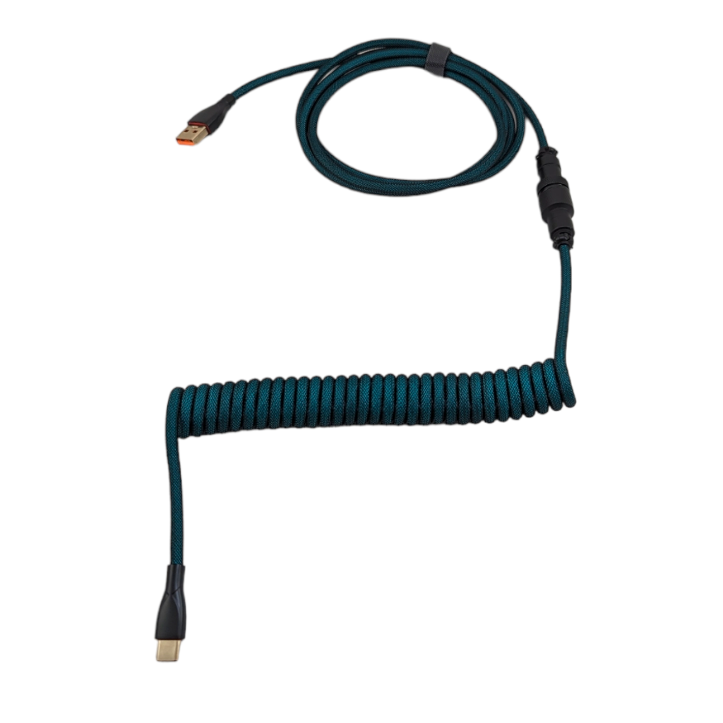 Thock king usb coil cable custom mechanical keyboards usbc usba a c keyboard  green