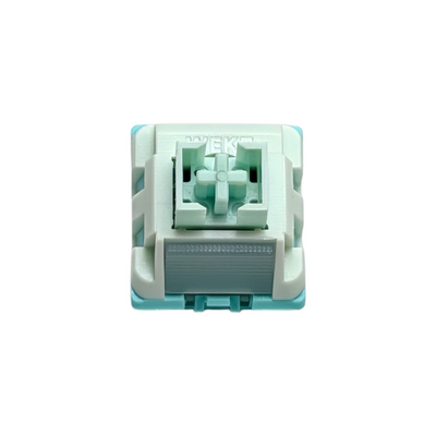 Top view of Nafu Silent Linear switches, the best quiet keyboard switches for office use and shared workspaces, minimizing bottom-out noise on custom builds.