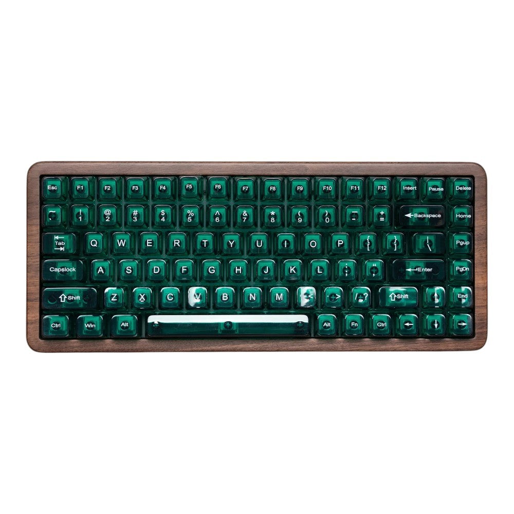 Womier WD75 V2 Wireless 75% Wooden Mechanical Keyboard jade green keycaps