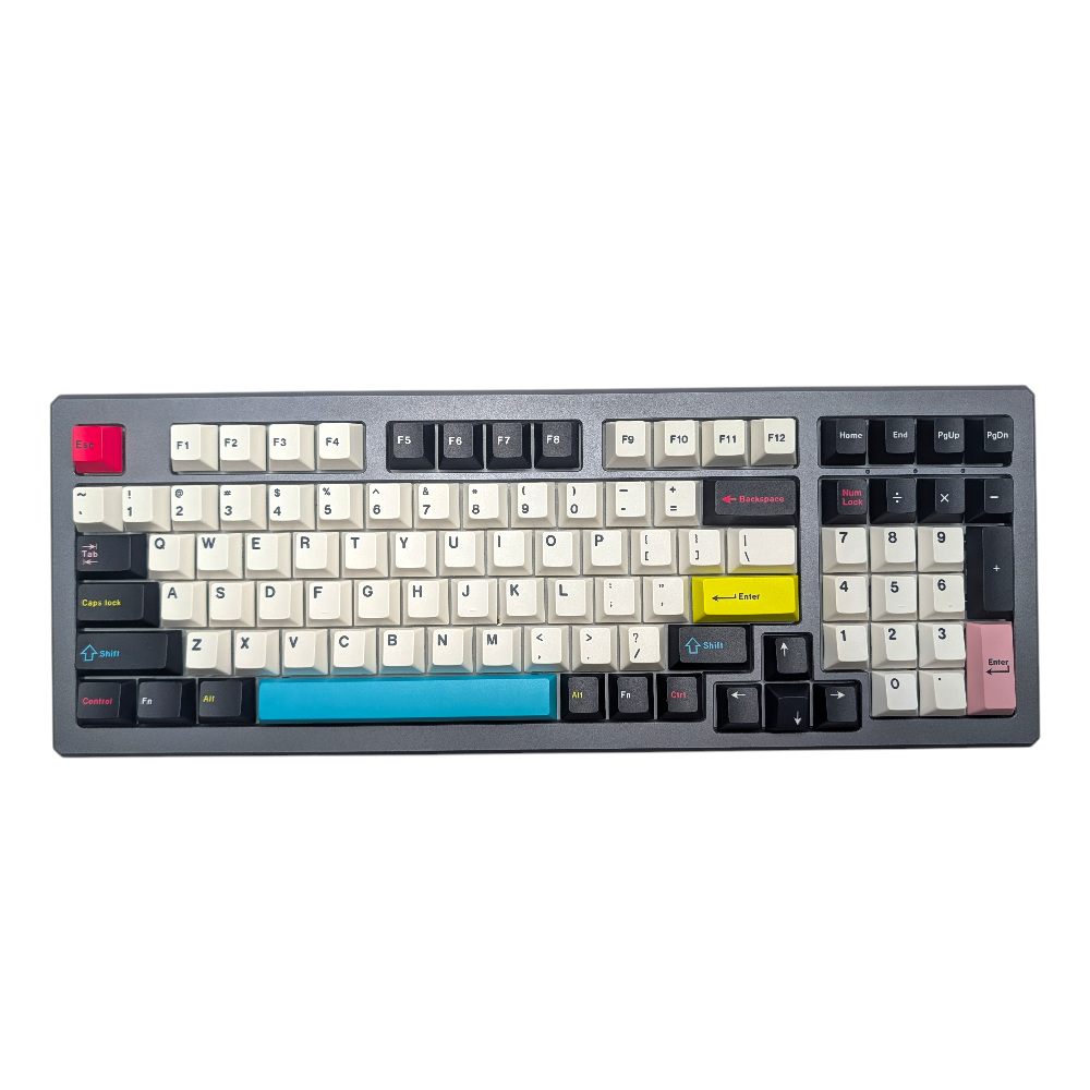 Detailed shot of Cyberdeck keycaps, highlighting the dye sublimation quality.