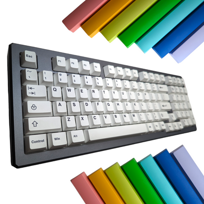 COLOR-MODS Black on White Cherry MX Keycap Set (138 pcs)