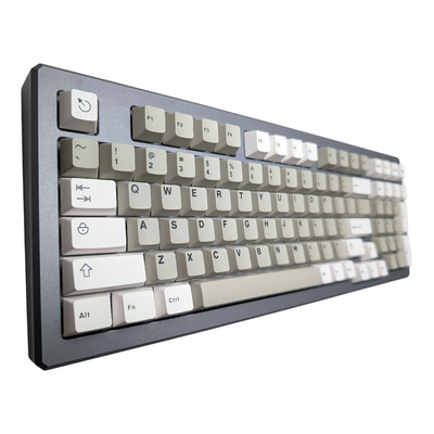 Modern Minimalist keycap set installed on a custom mechanical keyboard.