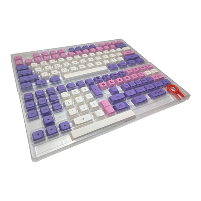 Purple and Pink Sakura PBT XDA Keycap Set ( 137pc )