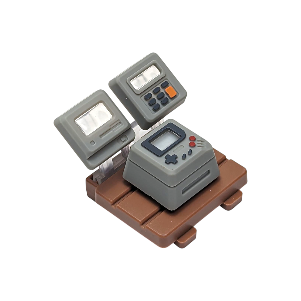 Retro Devices 3 in 1 Artisan Keycap gameboy calculator pc computer for mechanical keycaps 