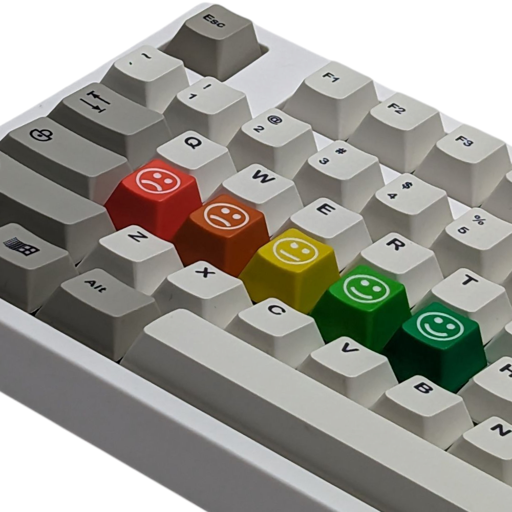 Happy Face Emoji Color Mood Artisan Keycap Set for mechanical keyboards