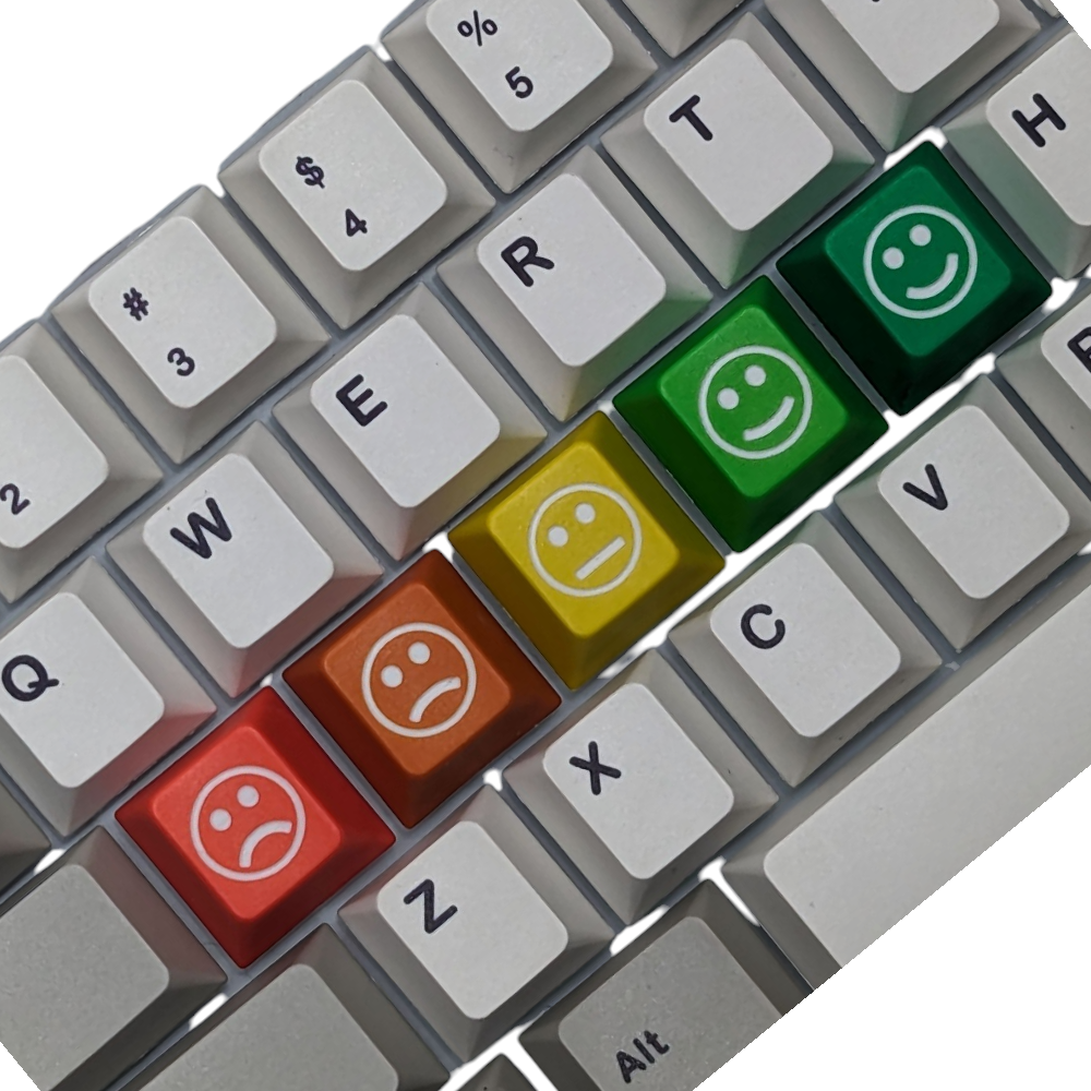 Happy Face Emoji Color Mood Artisan Keycap Set for mechanical keyboards