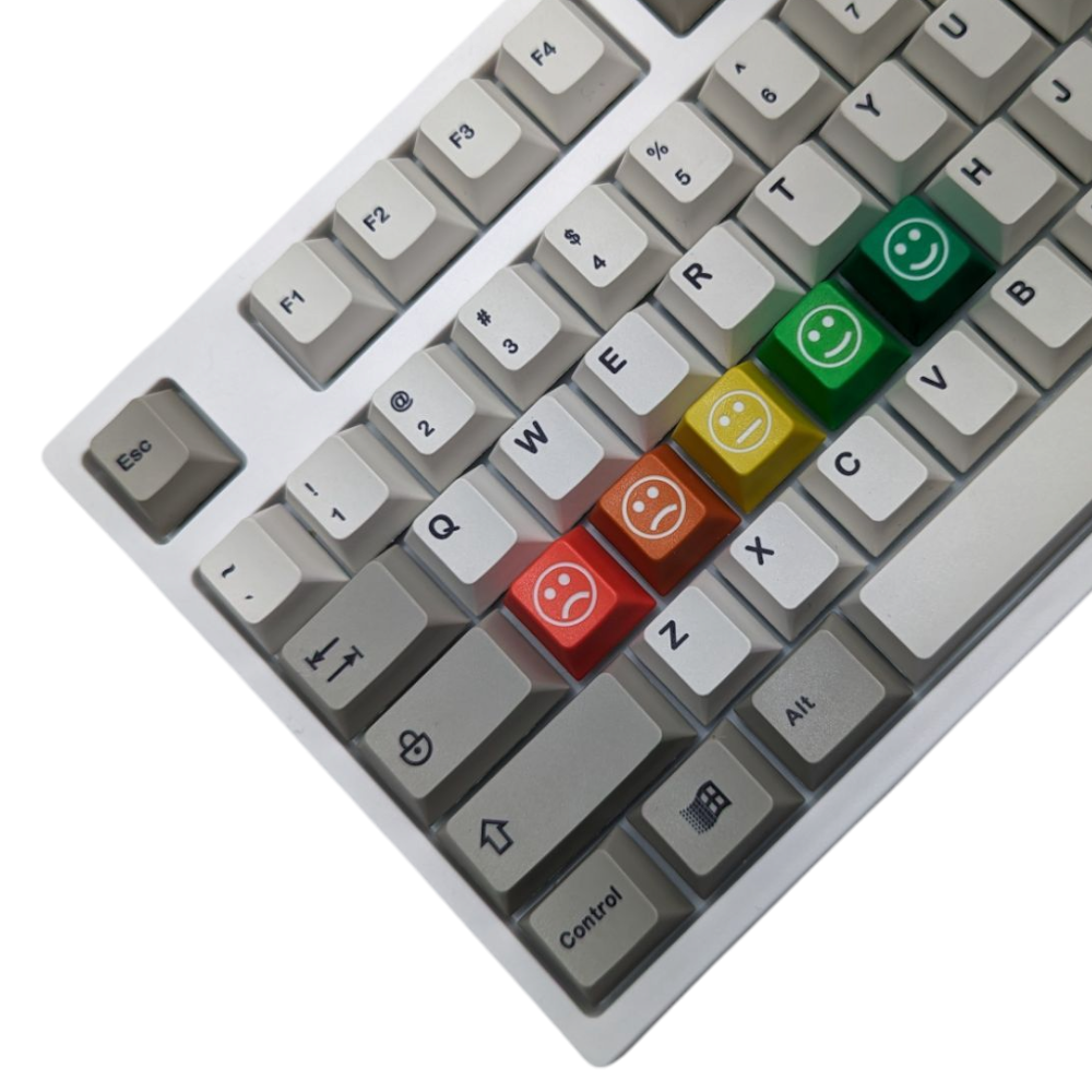 Happy Face Emoji Color Mood Artisan Keycap Set for mechanical keyboards