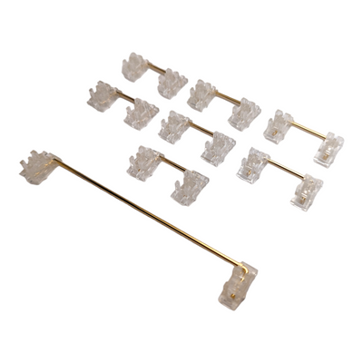 Clear Stabilizer Kit with Gold Plated Wire Plate mount for mechanical keyboards