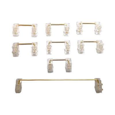 Clear Stabilizer Kit with Gold Plated Wire Plate mount for mechanical keyboards