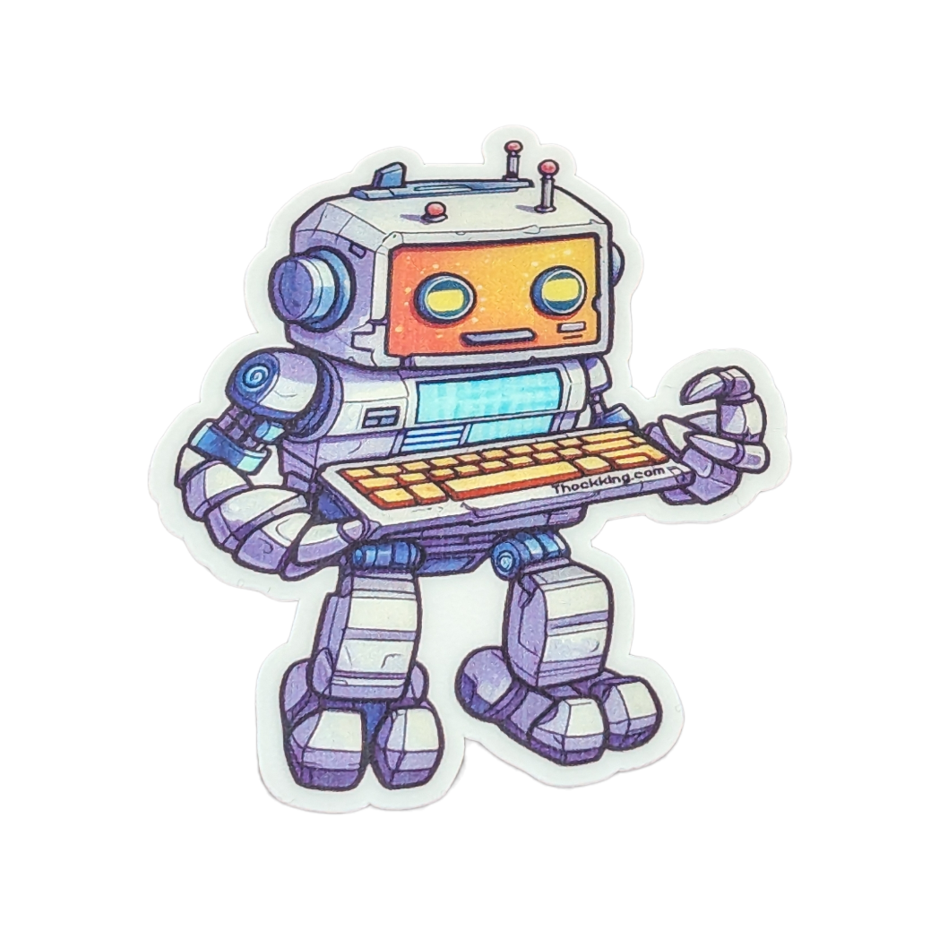 Keyboard Building Robot Sticker #005